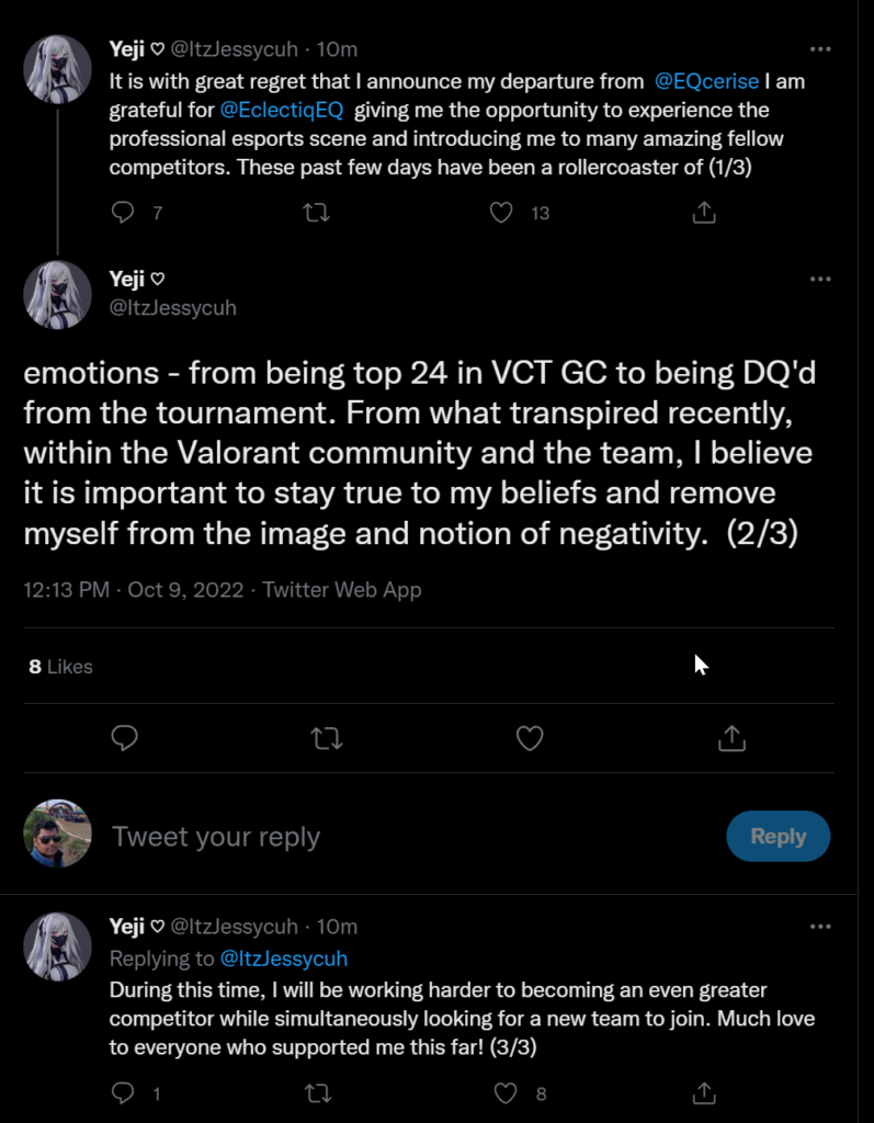 Yeji announced she will leave the team. Screengrab via <a href="https://twitter.com/ItzJessycuh/status/1578999574676779011" target="_blank" rel="noreferrer noopener nofollow">Twitter</a>.