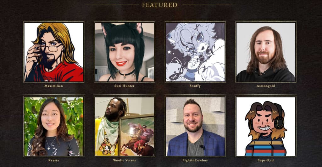 Image Source: Capcom | Quite a few popular content creators are on the Official Pawn list.