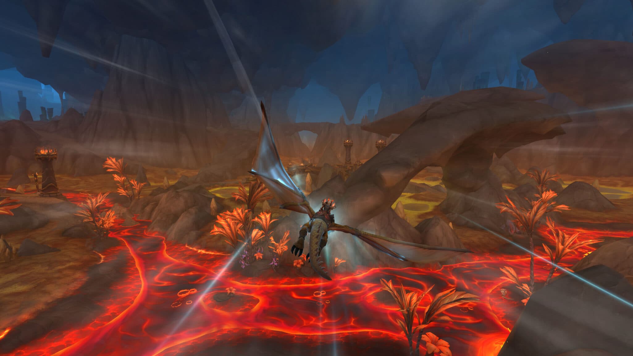 Dragonriding in the Zaralek Cavern (Image via Blizzard Entertainment)