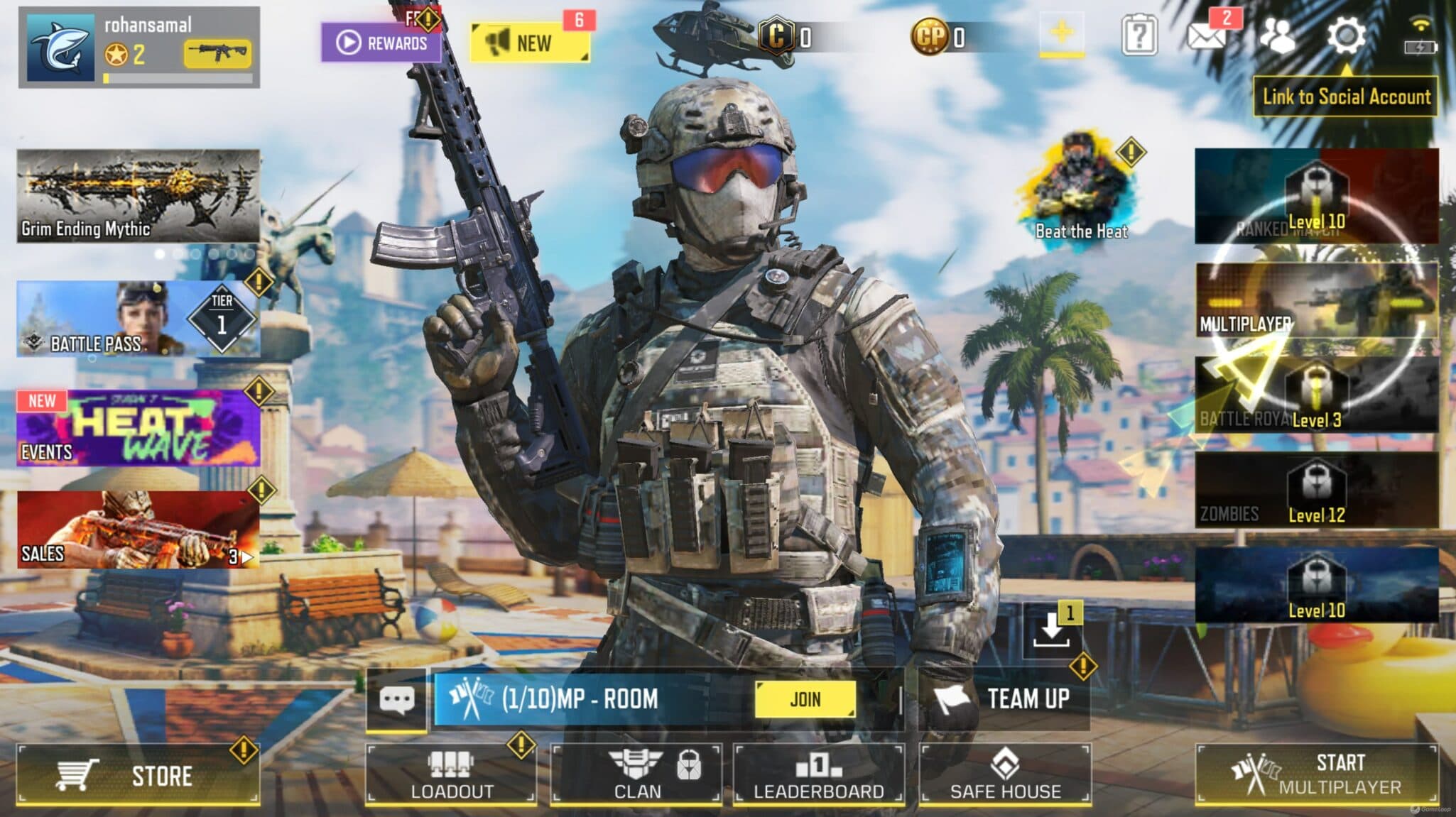 Click on Multiplayer Game mode from the Home screen