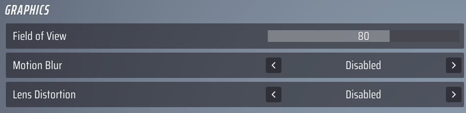 The Graphics section delivers a few graphical features you can tweak (Screenshot via esports.gg)