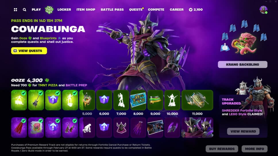 Fortnite TMNT Battle Pass explained: All quests and rewards cover image