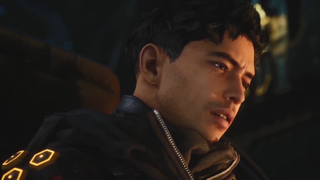 Adam is one of EVE's two main companions and acts as a medic and recon expert (Screenshot by esports.gg)