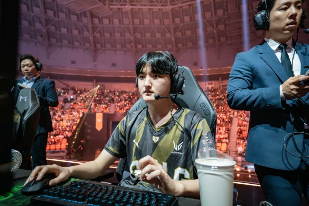 Gen.G Esports LoL bot laner Peyz in the LCK Spring 2024 Grand Final (image via LCK/Riot Games)