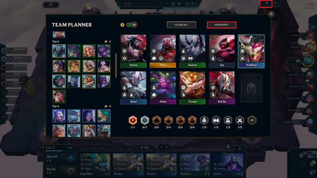 The Snapshot UI Tool in TFT
