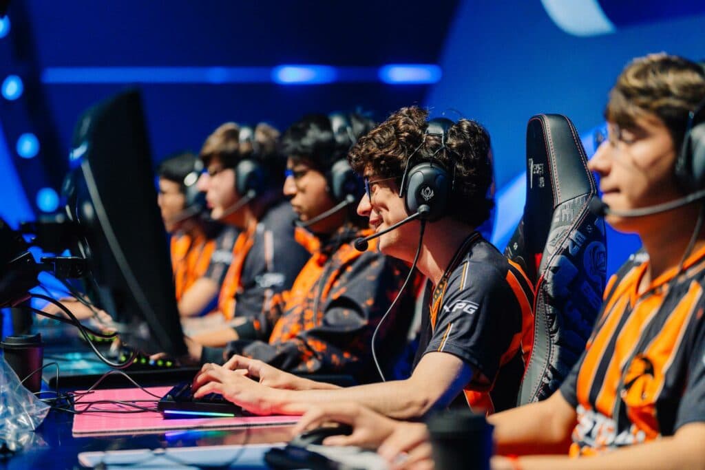 Estral Esports compete on stage during MSI PlayIns at the Chengdu Financial City Performing Arts Center in Chengdu, China on May 01, 2024 (Image via Lee Aiksoon/Riot Games)