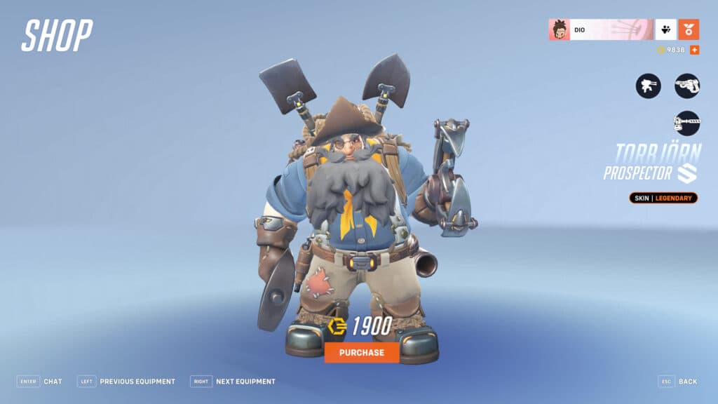 Overwatch 2 Prospector Torbjörn skin (Image via esports.gg)