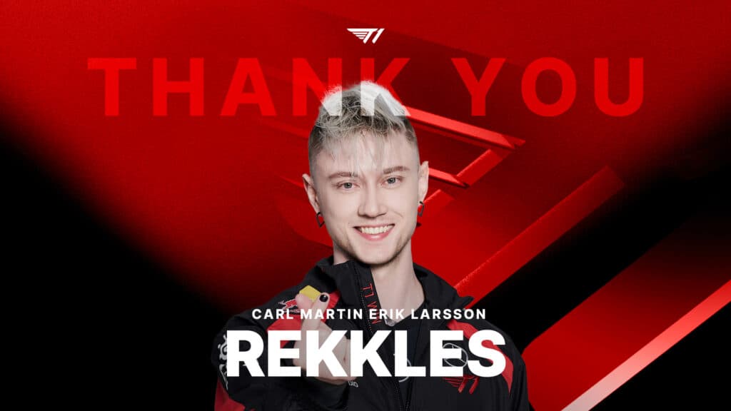 T1 announced Rekkles' departure on November 13, 2024 (image via t1lol)