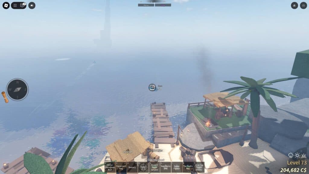 Harvesters Spike as seen from Roslit Bay docks. (Screenshot via esports.gg)