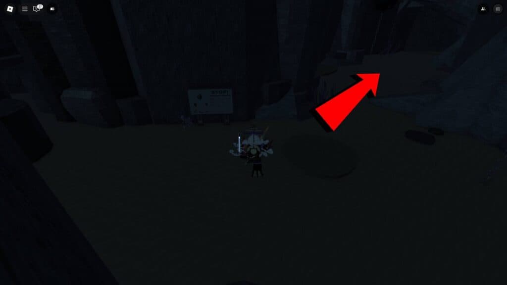 Once you see this STOP! sign, head right. (Screenshot via esports.gg)