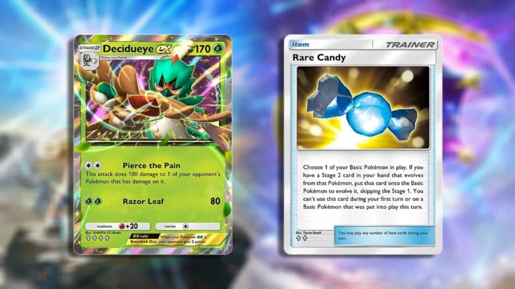 Main cards for the Decidueye ex deck in Pokémon TCG Pocket. (Image via esports.gg)