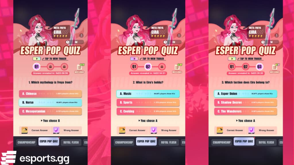 Dislyte Eira quiz answers (Image via Lilith Games)