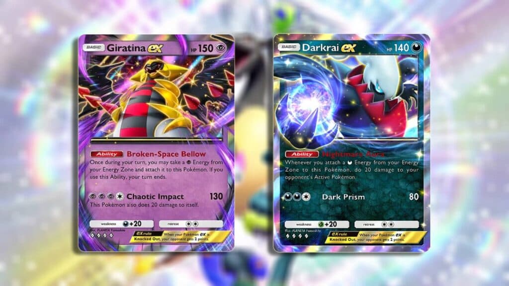 The main cards for the Giratina ex deck in Pokémon TCG Pocket. (Image via esports.gg)