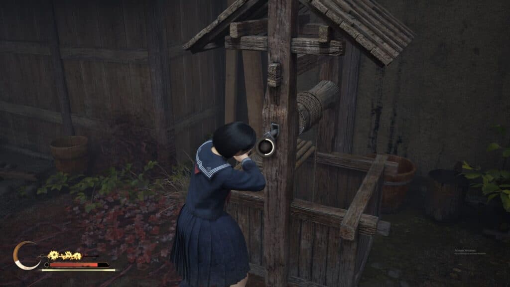 Grab the key from the well and head to the storehouse quickly before the giant monster wakes up (Screenshot via esports.gg)