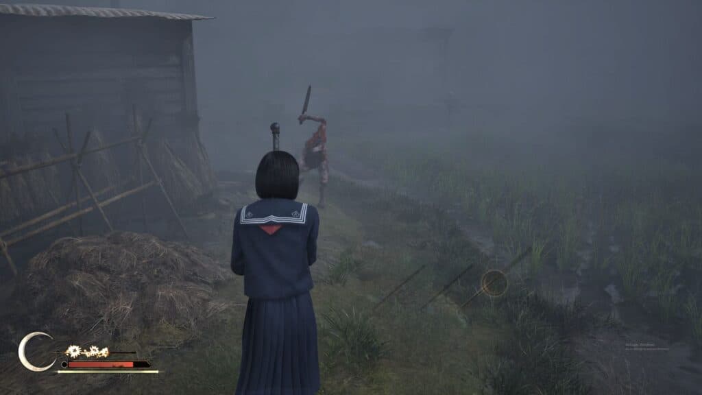 Head straight past the area with the crops (Screenshot via esports.gg)