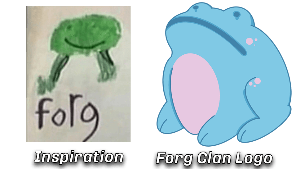 Legitlolly said the team name was inspired by a meme, with his girlfriend drawing the team's official logo (right)