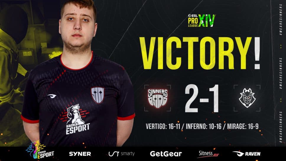 Sinners Upset G2 in EPL Group B Opener cover image