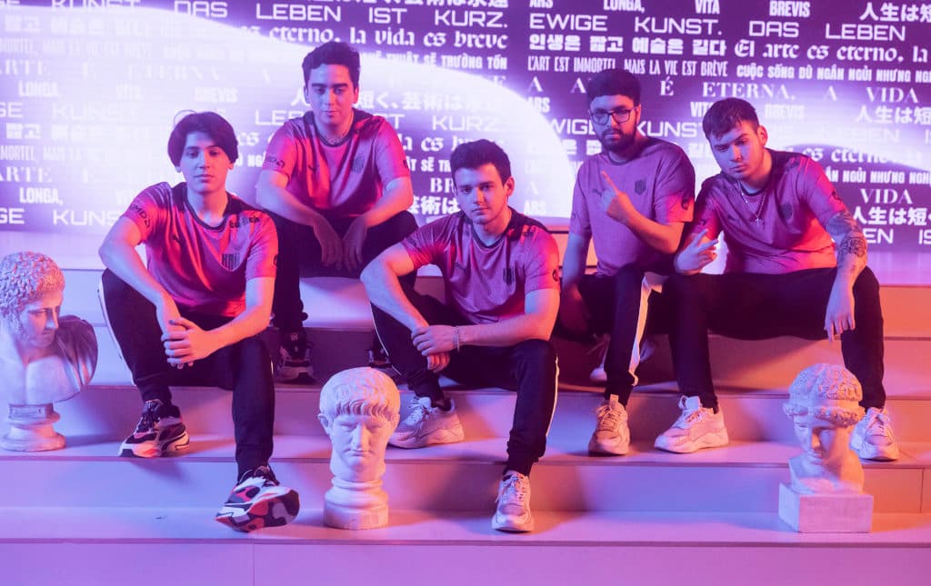 KRÜ Esports pose ahead of Masters Berlin. Image credit: Colin Young-Wolff/Riot Games.