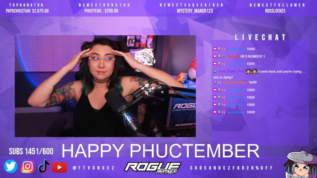 Earlier this month Onoez was gifted 1,000 subs by one of her viewers