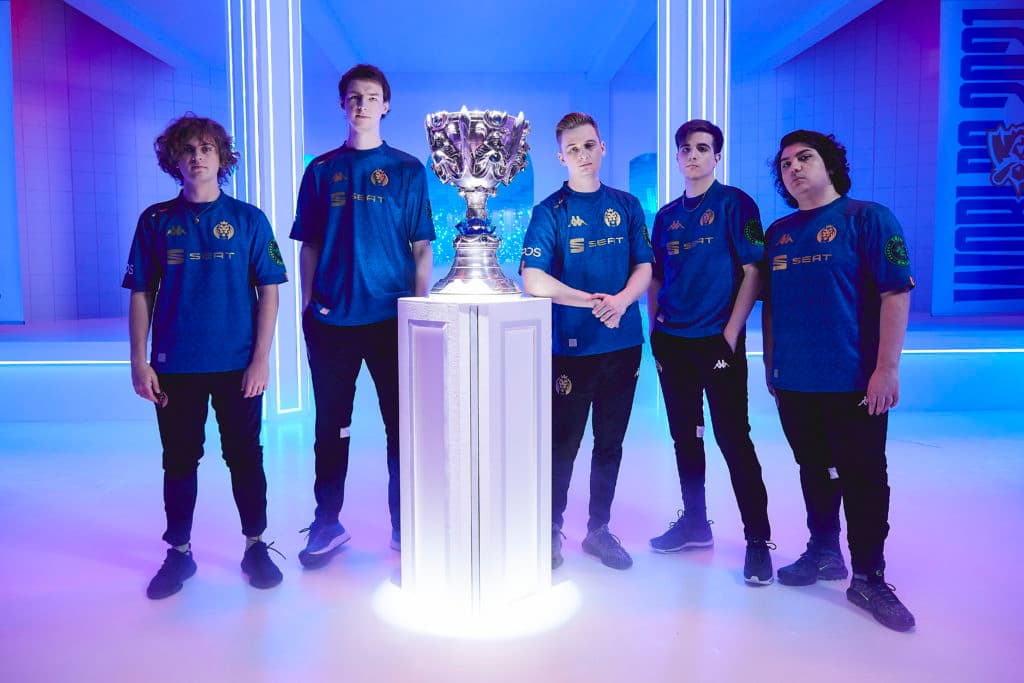 REYKJAVIK, ICELAND - OCTOBER 8: MAD Lions poses at the League of Legends World Championship Groups Stage Features Day on October 8, 2021 in Reykjavik, Iceland. (Photo by Lance Skundrich/Riot Games)