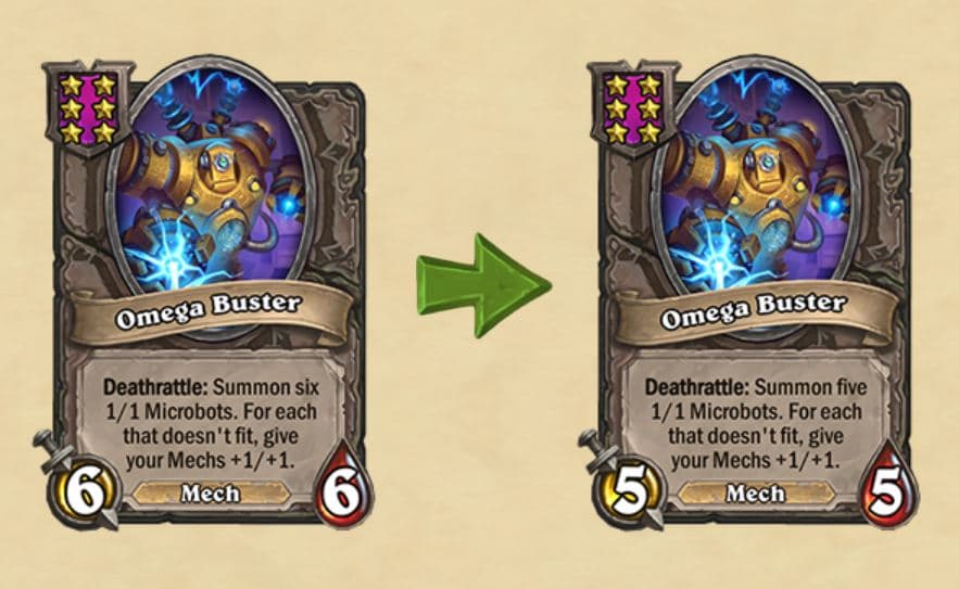 Omega Buster nerf with the 21.4.4 Hearthstone Patch