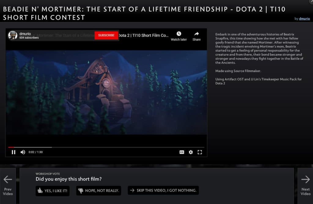The Dota 2 Short Film Contest features some really creative video content by the community.