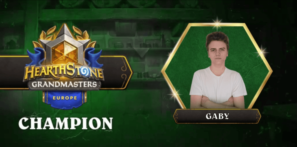 Gaby winning Hearthstone European Grandmasters Season 2 -Image by Blizzard