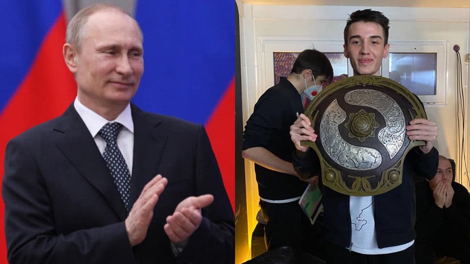 Russian President Vladimir Putin congratulates Team Spirit for victory at TI10 cover image