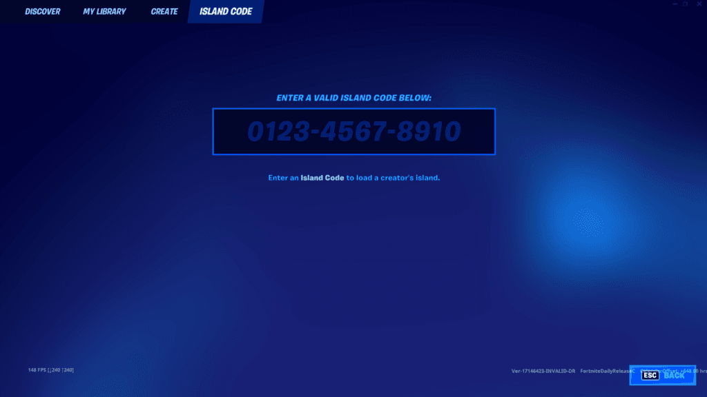 Go to the island code tab to enter the Island Code.