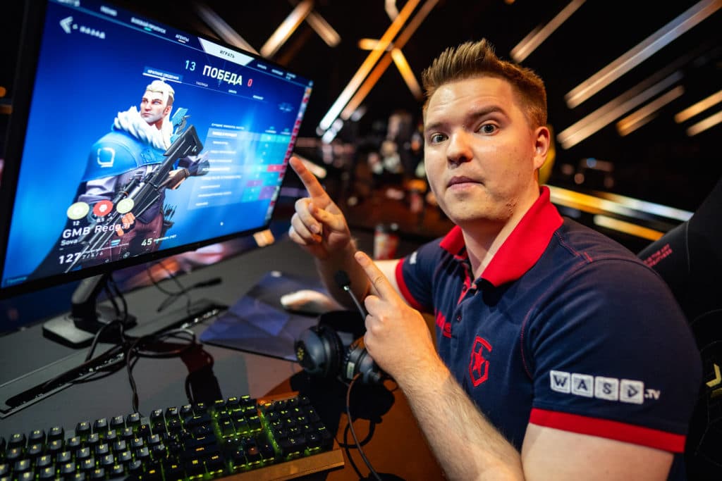 POTSDAM, GERMANY - DECEMBER 2: Team Gambit Esports' Igor "Redgar" Vlasov competes at the VALORANT Champions Groups Stage on December 2, 2021, in Potsdam, Germany. (Photo by Wojciech Wandzel/Riot Games)