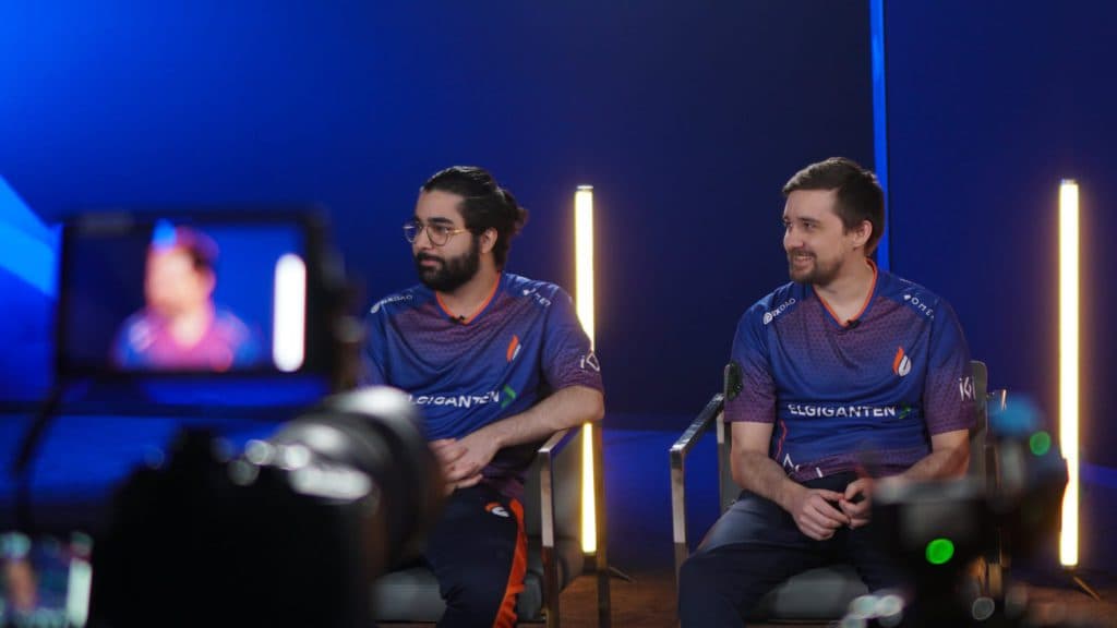 Hooxie and nicoodoz during IEM Katowice 2022 Media Day. Image Credit: Copenhagen Flames Twitter.