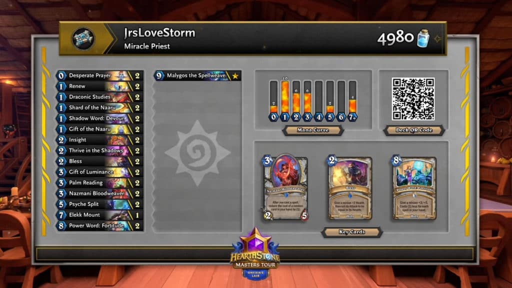 JrsLoveStorm's Miracle Priest deck. Image via Blizzard Entertainment.