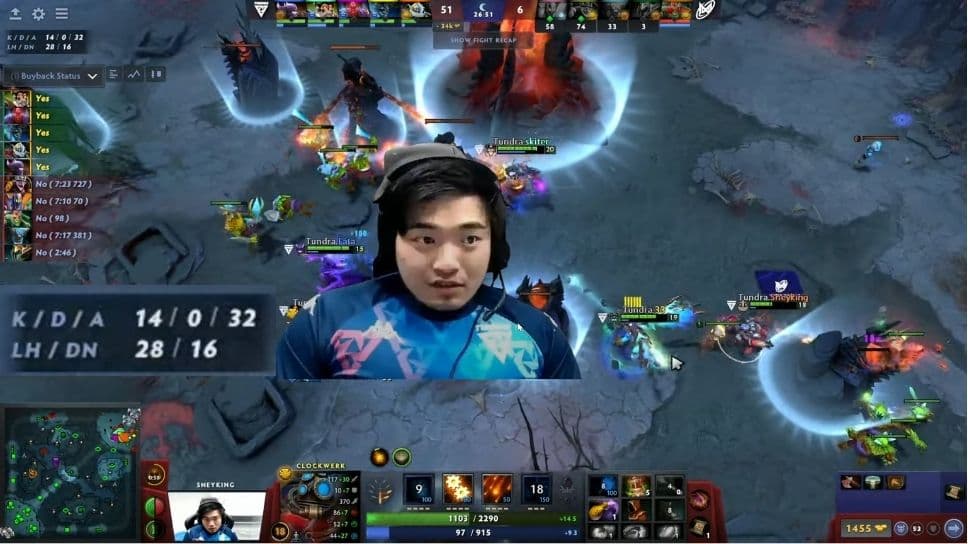 Sneyking's performance against Nigma Galaxy.