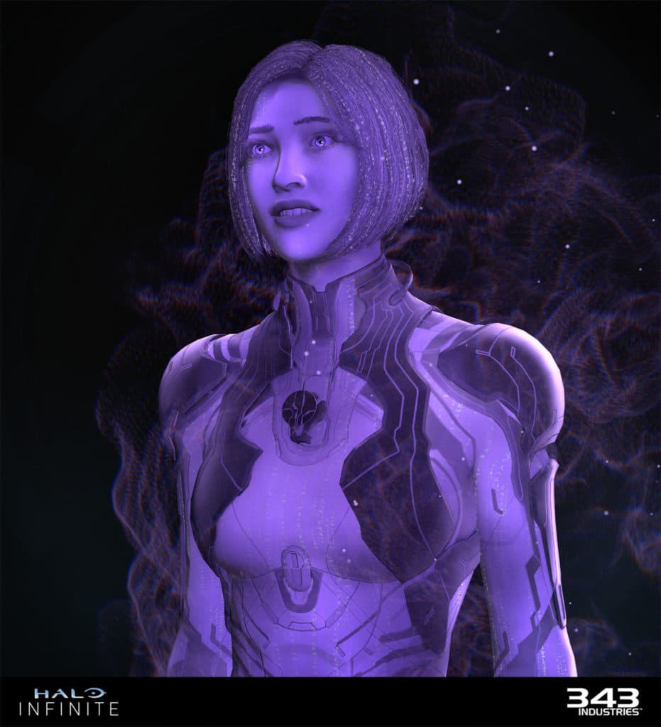 Halo Infinite Cortana 'Flashbacks' - Image Source - <a href="https://www.artstation.com/artwork/03zlw5">ArtStation - HALO INFINITE : Weapon / Cortana</a>