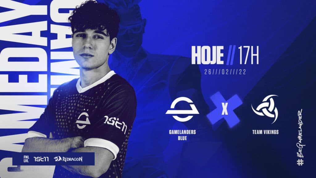 Chamada da partida, entre Gamelanders Blue e Team Vikings - Reprodução: Twitter