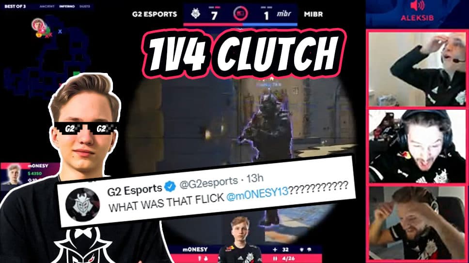G2 m0NESY’s virtuoso CSGO display: INSANE 1v4 vs MiBR at BLAST Premier Groups cover image