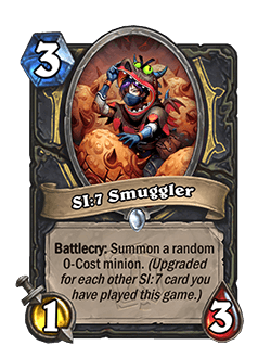 SI:7 Smuggler card. Modified in <a href="https://esports.gg/news/hearthstone/hearthstone-patch-23-0-3-notes/">Hearthstone Patch</a> 22.4.3<br>Image via Blizzard Entertainment.