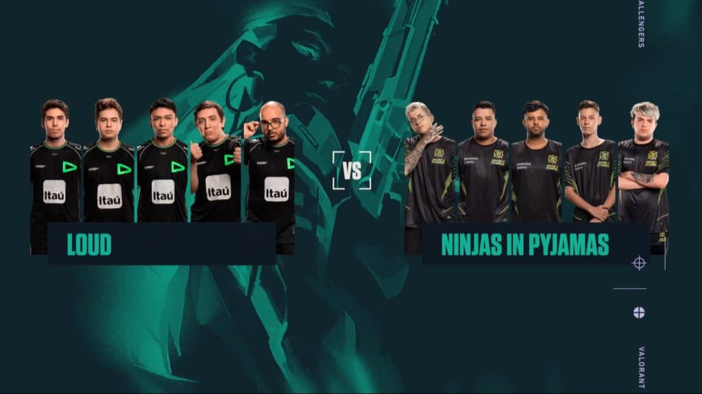 LOUD contra Ninjas in Pyjamas, na Grande Final do VCT BR 2022 - Reprodução: VALORANT Esports Brasil