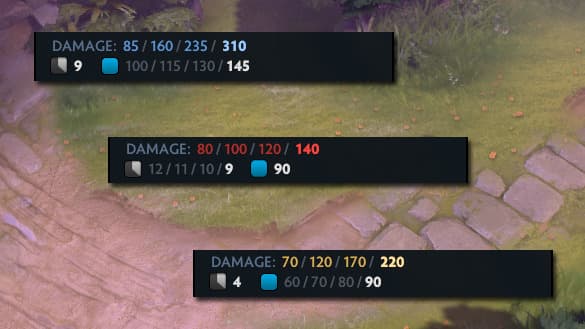 Damage Colors now represent the damage type.
