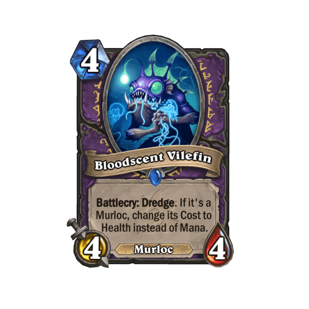 Bloodscent Vilefin features the Dredge keyword. Image via Blizzard Entertainment.
