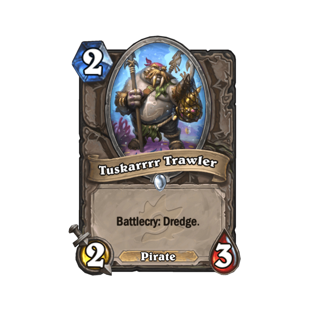 Tuskarrrr Trawler features the Dredge keyword. Image via Blizzard Entertainment.