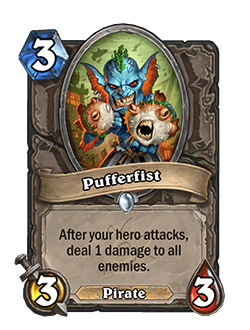 Pufferfist<br>Old: 3 Attack, 4 Health&nbsp;<strong>→</strong>&nbsp;<strong>New: 3 Attack, 3 Health</strong>