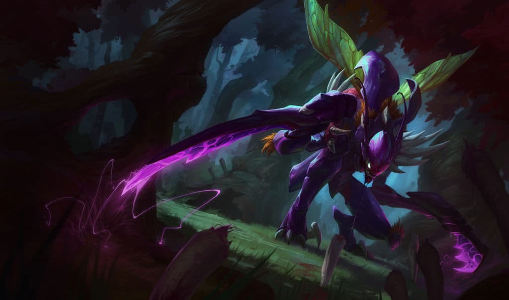 Campeão da rota da selva, Kha'Zix, o Ceifador do Vazio - Reprodução: Wild Rift