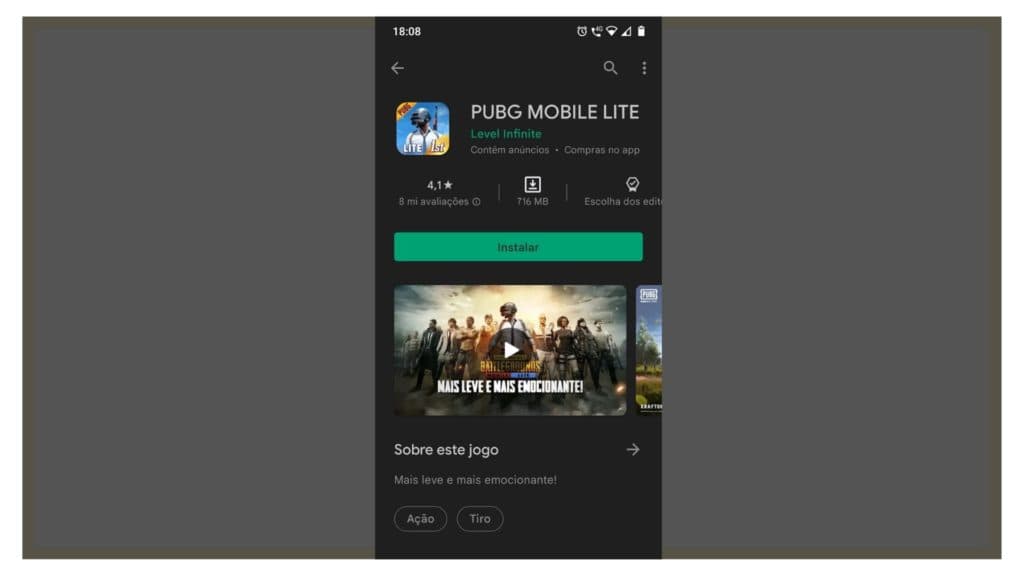 PUBG Mobile Lite na Playstore