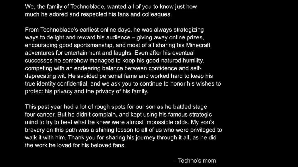 Technoblade last words #tecnobladeneverdies #technobladecosplay #techn, Tommy Crying Techno