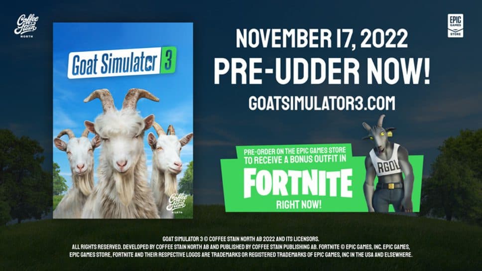 Goat Simulator 3 outfit coming to Fortnite, no kidding - Epic