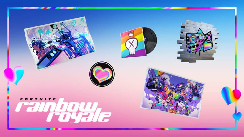 Fortnite Rainbow Royale 2022 cosmetics