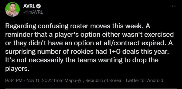 Comment on roster moves from OWL broadcaster AVRL.