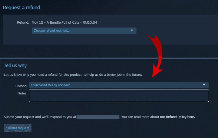 HOW TO REQUEST A REFUND for a GAME on STEAM (QUICK and EASY) 🔐✅️ 