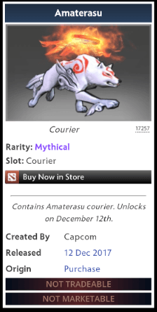 Capcom has submitted an Okami Amaterasu courier mod for Dota 2